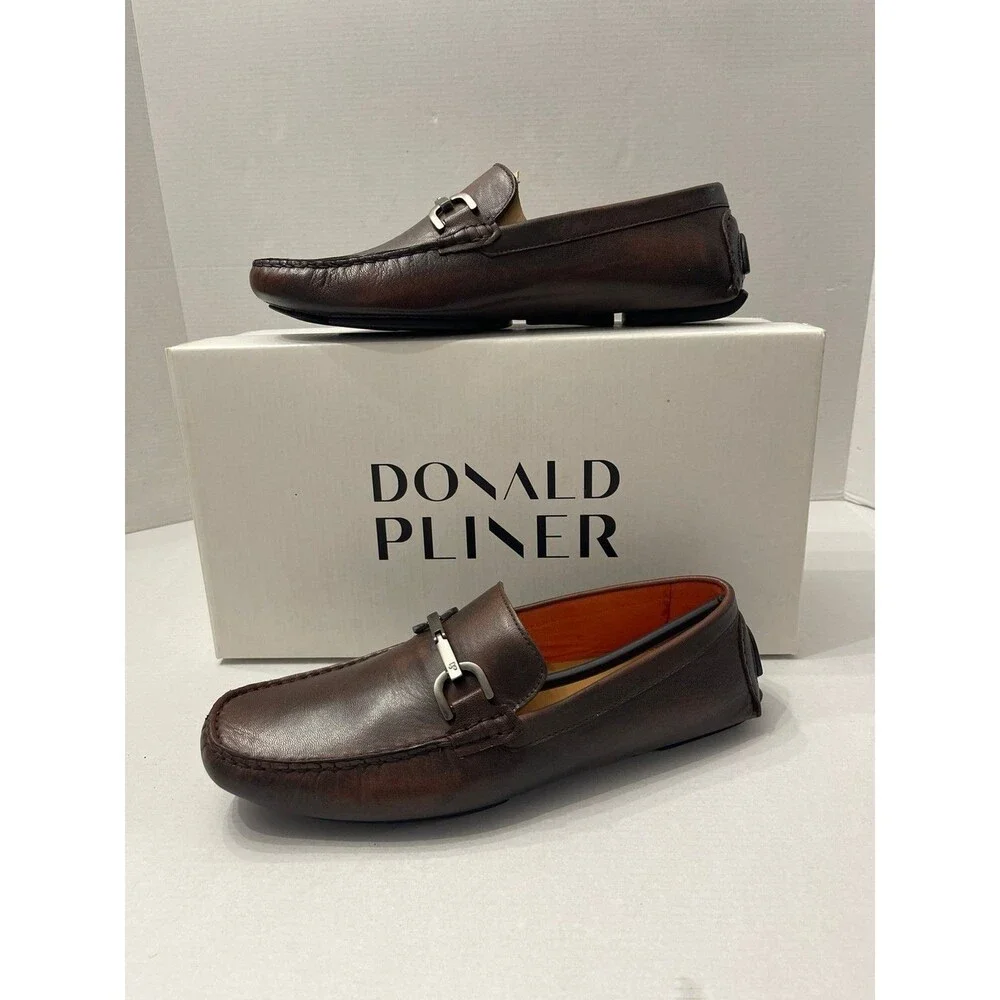 Donald Pliner Men's Victor Leather Bit Loafers Cognac Size 8M New In Box